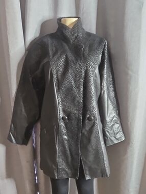 Vintage Comint Leather / Suede Padded Shoulder Jacket Size Med